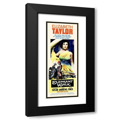 Elizabeth Taylor - Elephant Walk - Poster Black Modern Wood Framed Art Print with Double Matting by Hollywood Photo Archive