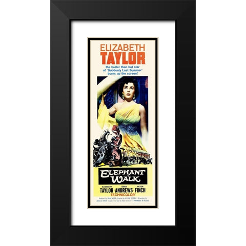 Elizabeth Taylor - Elephant Walk - Poster Black Modern Wood Framed Art Print with Double Matting by Hollywood Photo Archive