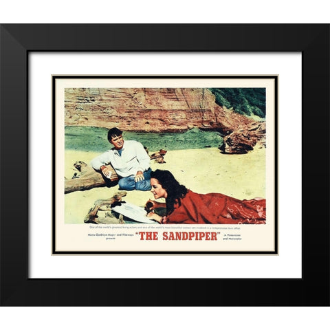 Elizabeth Taylor - Sandpiper - Lobby Card Black Modern Wood Framed Art Print with Double Matting by Hollywood Photo Archive