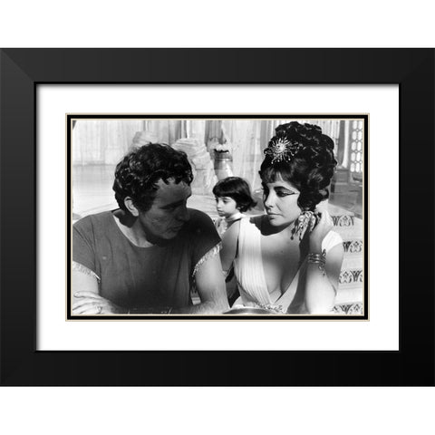 Elizabeth Taylor - Cleopatra Black Modern Wood Framed Art Print with Double Matting by Hollywood Photo Archive