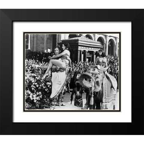 Elizabeth Taylor - Cleopatra Black Modern Wood Framed Art Print with Double Matting by Hollywood Photo Archive