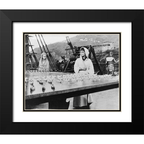 Elizabeth Taylor - Cleopatra Black Modern Wood Framed Art Print with Double Matting by Hollywood Photo Archive