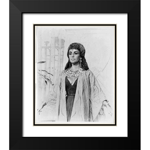 Elizabeth Taylor - Cleopatra Black Modern Wood Framed Art Print with Double Matting by Hollywood Photo Archive