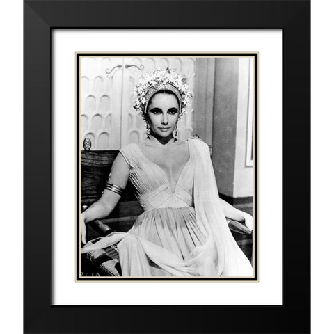 Elizabeth Taylor - Cleopatra Black Modern Wood Framed Art Print with Double Matting by Hollywood Photo Archive