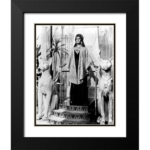 Elizabeth Taylor - Cleopatra Black Modern Wood Framed Art Print with Double Matting by Hollywood Photo Archive