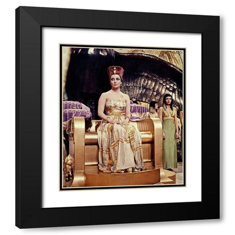 Elizabeth Taylor - Cleopatra Black Modern Wood Framed Art Print with Double Matting by Hollywood Photo Archive