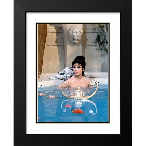 Elizabeth Taylor - Cleopatra Black Modern Wood Framed Art Print with Double Matting by Hollywood Photo Archive