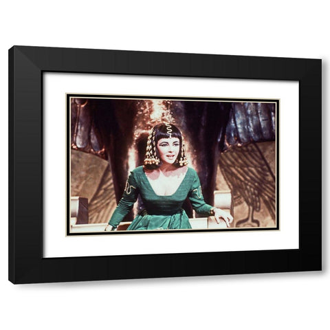 Elizabeth Taylor - Cleopatra Black Modern Wood Framed Art Print with Double Matting by Hollywood Photo Archive