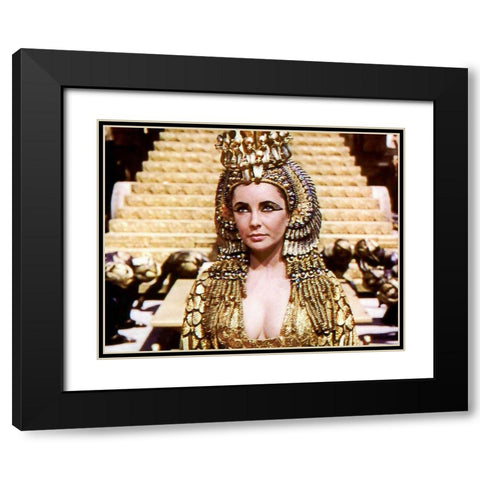 Elizabeth Taylor - Cleopatra Black Modern Wood Framed Art Print with Double Matting by Hollywood Photo Archive