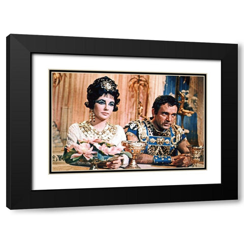 Elizabeth Taylor - Cleopatra Black Modern Wood Framed Art Print with Double Matting by Hollywood Photo Archive