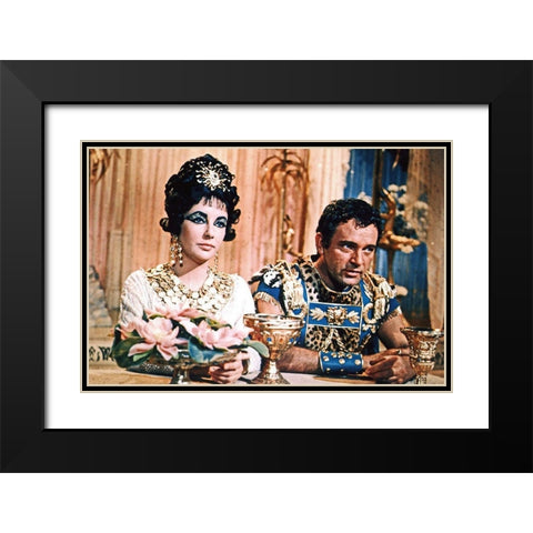 Elizabeth Taylor - Cleopatra Black Modern Wood Framed Art Print with Double Matting by Hollywood Photo Archive