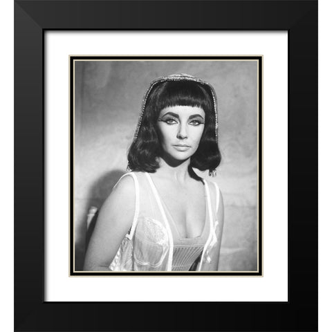 Elizabeth Taylor - Cleopatra Black Modern Wood Framed Art Print with Double Matting by Hollywood Photo Archive