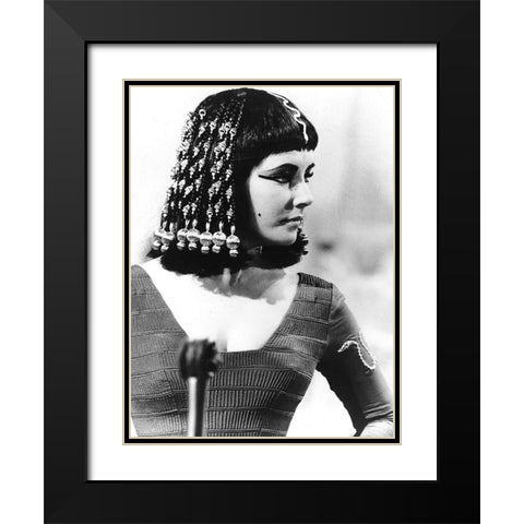 Elizabeth Taylor - Cleopatra Black Modern Wood Framed Art Print with Double Matting by Hollywood Photo Archive