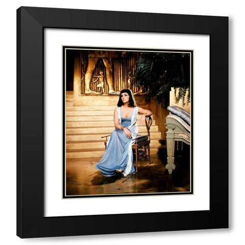Elizabeth Taylor - Cleopatra Black Modern Wood Framed Art Print with Double Matting by Hollywood Photo Archive