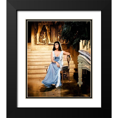 Elizabeth Taylor - Cleopatra Black Modern Wood Framed Art Print with Double Matting by Hollywood Photo Archive
