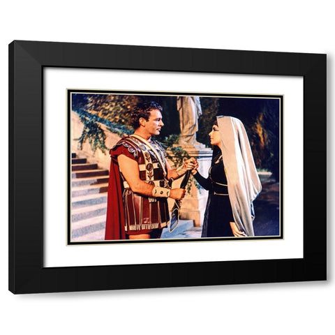 Elizabeth Taylor - Cleopatra Black Modern Wood Framed Art Print with Double Matting by Hollywood Photo Archive