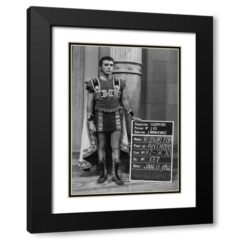 Wardrobe Test - Cleopatra - Richard Burton Black Modern Wood Framed Art Print with Double Matting by Hollywood Photo Archive