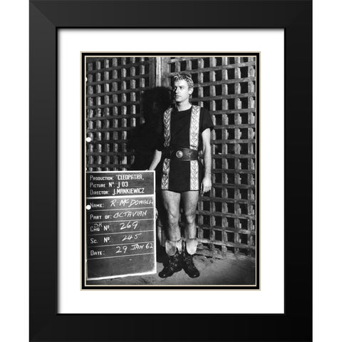 Wardrobe Test - Cleopatra - Roddy McDowall Black Modern Wood Framed Art Print with Double Matting by Hollywood Photo Archive