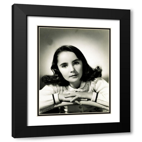 Elizabeth Taylor Black Modern Wood Framed Art Print with Double Matting by Hollywood Photo Archive