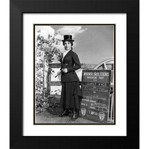 Wardrobe Test - Giant - Elizabeth Taylor Black Modern Wood Framed Art Print with Double Matting by Hollywood Photo Archive