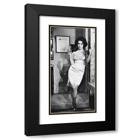 Elizabeth Taylor - Butterfield 8 Black Modern Wood Framed Art Print with Double Matting by Hollywood Photo Archive