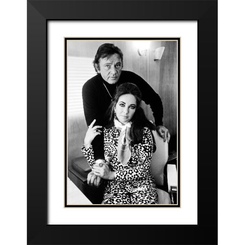 Elizabeth Taylor Black Modern Wood Framed Art Print with Double Matting by Hollywood Photo Archive