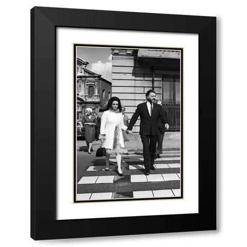 Elizabeth Taylor Black Modern Wood Framed Art Print with Double Matting by Hollywood Photo Archive