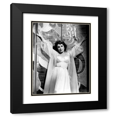 Elizabeth Taylor Black Modern Wood Framed Art Print with Double Matting by Hollywood Photo Archive
