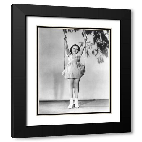 Elizabeth Taylor Black Modern Wood Framed Art Print with Double Matting by Hollywood Photo Archive