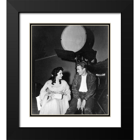 Elizabeth Taylor Black Modern Wood Framed Art Print with Double Matting by Hollywood Photo Archive