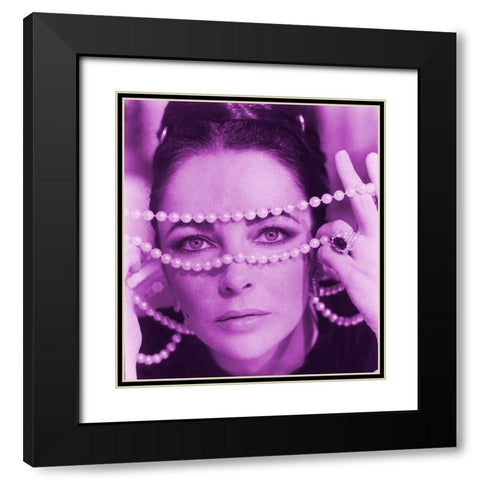 Elizabeth Taylor Black Modern Wood Framed Art Print with Double Matting by Hollywood Photo Archive