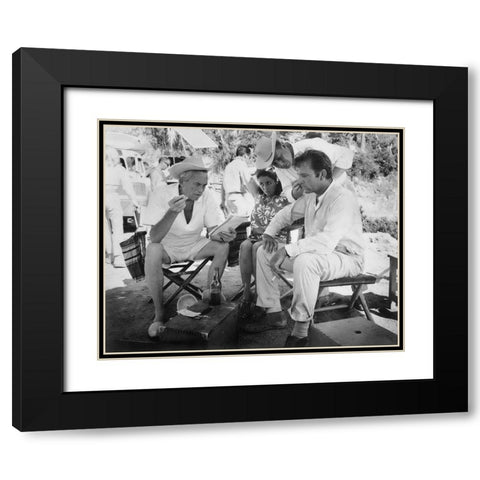 Elizabeth Taylor Black Modern Wood Framed Art Print with Double Matting by Hollywood Photo Archive