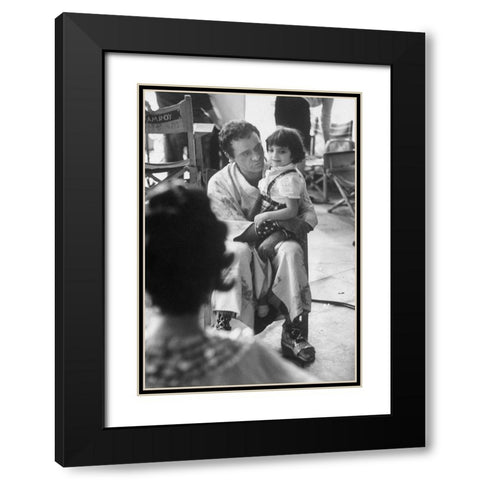 Elizabeth Taylor and Richard Burton Black Modern Wood Framed Art Print with Double Matting by Hollywood Photo Archive