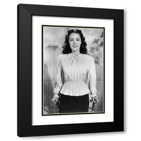 Elizabeth Taylor Black Modern Wood Framed Art Print with Double Matting by Hollywood Photo Archive