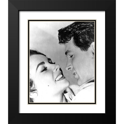 Elizabeth Taylor Black Modern Wood Framed Art Print with Double Matting by Hollywood Photo Archive