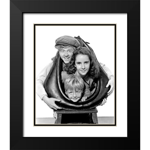National Velvet - Elizabeth Taylor, Andy Rooney and Jackie Jenkins Black Modern Wood Framed Art Print with Double Matting by Hollywood Photo Archive