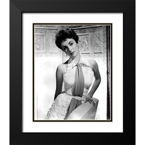 Elizabeth Taylor Black Modern Wood Framed Art Print with Double Matting by Hollywood Photo Archive