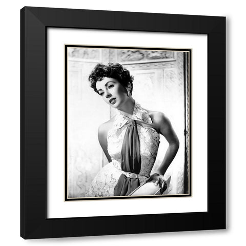 Elizabeth Taylor Black Modern Wood Framed Art Print with Double Matting by Hollywood Photo Archive