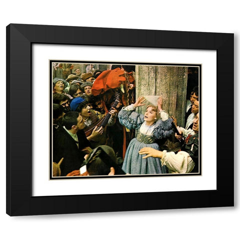 Elizabeth Taylor Black Modern Wood Framed Art Print with Double Matting by Hollywood Photo Archive