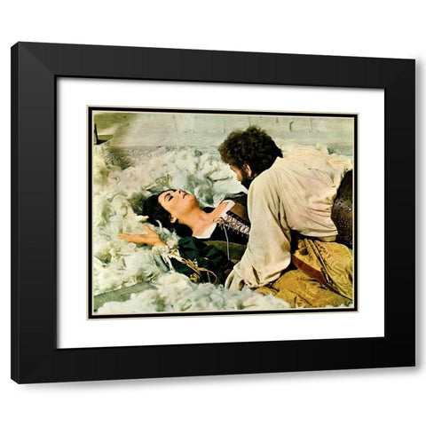 Elizabeth Taylor Black Modern Wood Framed Art Print with Double Matting by Hollywood Photo Archive