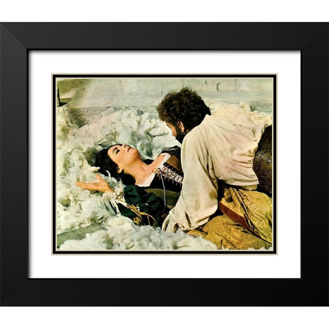 Elizabeth Taylor Black Modern Wood Framed Art Print with Double Matting by Hollywood Photo Archive