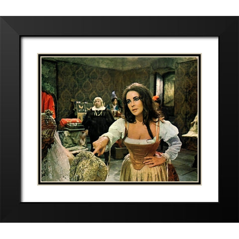 Elizabeth Taylor Black Modern Wood Framed Art Print with Double Matting by Hollywood Photo Archive