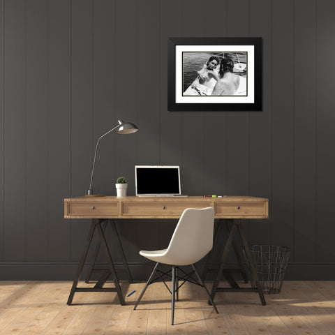 Elizabeth Taylor Black Modern Wood Framed Art Print with Double Matting by Hollywood Photo Archive