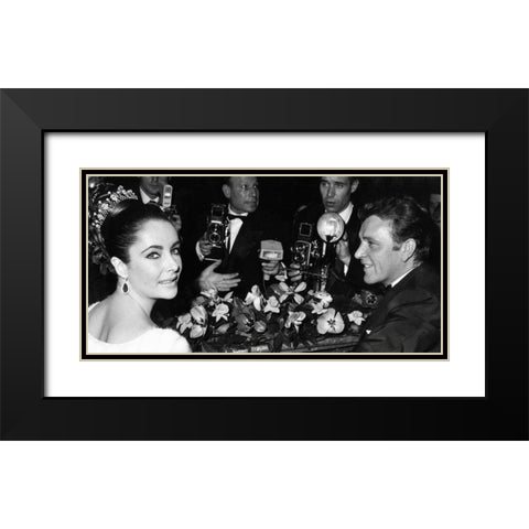 Elizabeth Taylor Black Modern Wood Framed Art Print with Double Matting by Hollywood Photo Archive