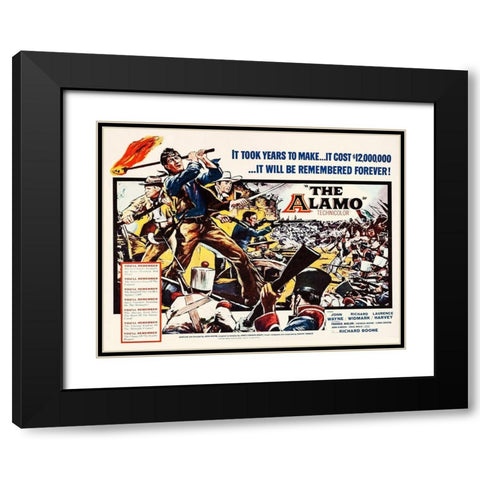 The Alamo - John Wayne Black Modern Wood Framed Art Print with Double Matting by Hollywood Photo Archive