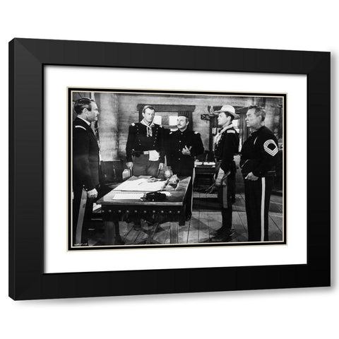 John Wayne - Fort Apache Black Modern Wood Framed Art Print with Double Matting by Hollywood Photo Archive