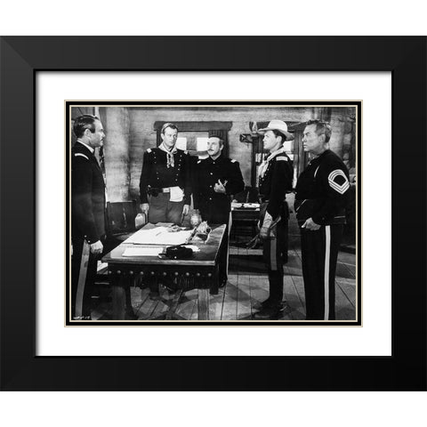 John Wayne - Fort Apache Black Modern Wood Framed Art Print with Double Matting by Hollywood Photo Archive