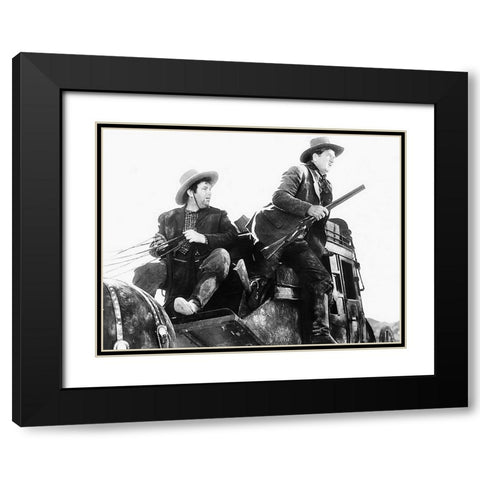 Stagecoach - John Wayne Black Modern Wood Framed Art Print with Double Matting by Hollywood Photo Archive