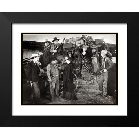 Stagecoach - John Wayne Black Modern Wood Framed Art Print with Double Matting by Hollywood Photo Archive