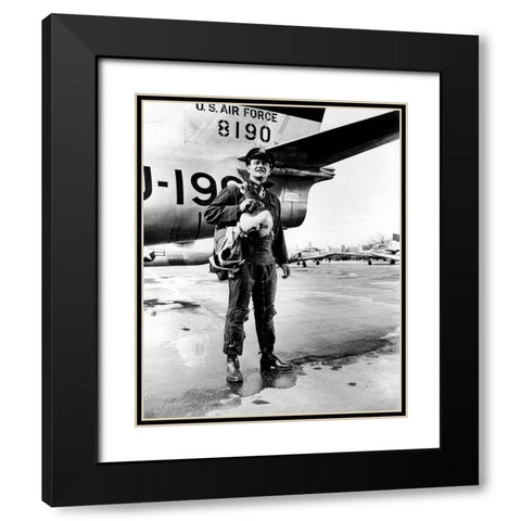 Jet Pilot - John Wayne Black Modern Wood Framed Art Print with Double Matting by Hollywood Photo Archive